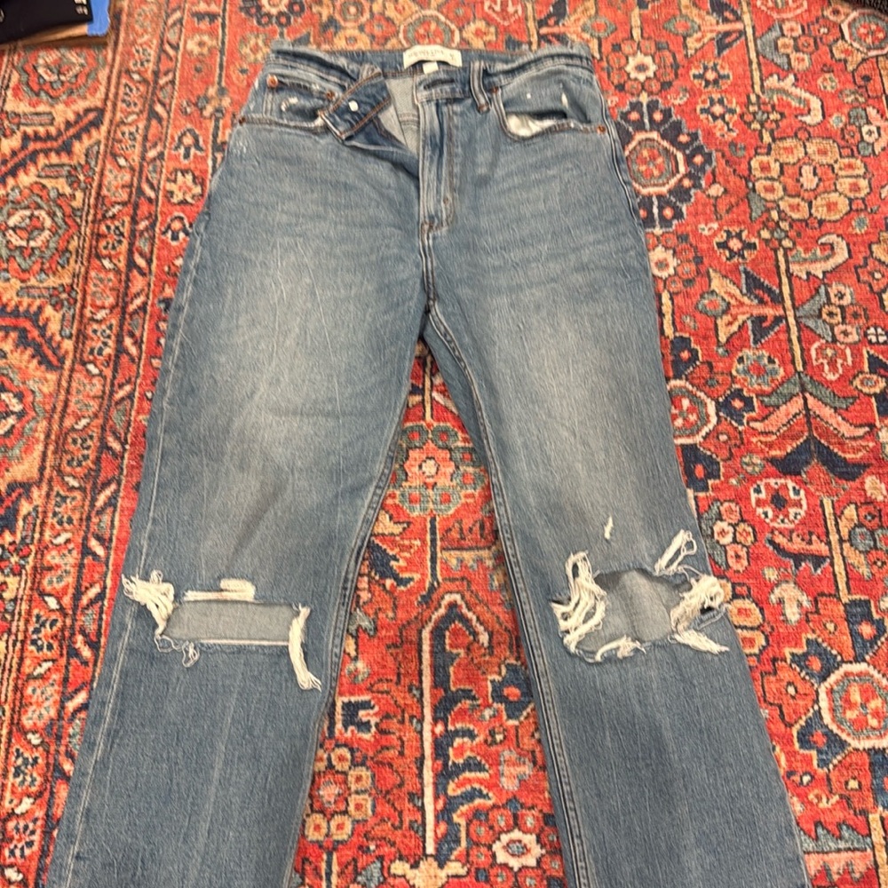 Abercrombie ankle straight ultra high rise